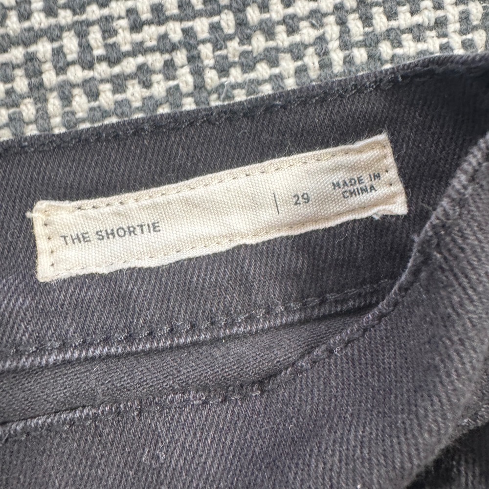 PacSun The Shortie Black Distressed Denim Shorts Womens Size 29 High Rise Ripped - Picture 3 of 4